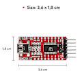 Miniatyrbild 2 av 5: Ft232rl Mini Usb Till Ttl Seriell Konverter Adapter Modul 3.3v 5.5v Ft232r Port Dtr Tx Vcc Gnd Pin(3p