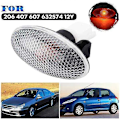 Miniatyrbillede 2 af 5: Til 206 407 607 Blinklys Sidemarkeringslys Repeater Lampe Indikator 632574