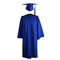 Miniatyrbillede 1 af 5: 2022 Voksen Lynlås Lukning Universitet Akademisk Dimissionskåbe Robe Mortarboard Hat Sapphire Blue S