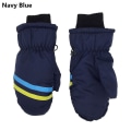 Pikkukuva 1 / 5: Lämpimät hiihtohanskat lapsille, talvi fleece vedenpitävät lämpimät lumilautailuhanskat 3 sormea hiihtoon ja lasketteluun Style2-navy blue