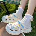 Miniatyrbilde 2 av 5: Søte Sommer Kawaii Mote Tøfler Y2K Flate Sko Høydeøkende Sandaler Jenter Bursdagsgave 2023 Ny Olivine 5