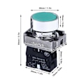 Miniatyrbild 4 av 5: 10 st Tryckknappsbrytare Självåterställande Platt Huvud Start Stopp Knappbrytare 22mm Monteringshål AC240V XB2BA31
