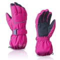 Miniatyrbilde 1 av 5: Vanntette Femfinger-skihansker for Barn og Ungdom, Varme Hansker for Barn Pink