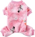 Jul Husdjurskläder Snöflinga Mönster Varma Hund Pyjamas Katt Jumpsuits Valp Kläder, Rosa, M
