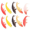 Miniatyrbilde 4 av 4: 10 stk. Mini Simulering Gullfisk Modeller Fargerike Mini Falske Fisk Modeller Blandet Stil