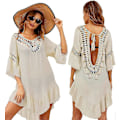 Miniatyrbillede 1 af 5: Badedragt Cover Up Dame Badedragt Kjole Plus Size Sexet Bikini Strand Tunika Top Sommer A c light Grey M