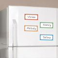 Miniatyrbillede 3 af 5: JIKAIX 8 stk. Magnetiske Navneskilte Sletbare Anti-ridse Rektangulære Universelle Navnemærker Whiteboard Magneter Kontorartikler