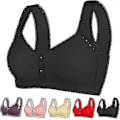 Miniatyrbillede 1 af 3: Daisy BH med frontlukning, Daisy BH til kvinder, BH'er med frontknapper uden bøjle, Push Up BH med høj støtte, Sports Push Up BH 3XL Black