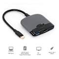 Miniatyrbillede 4 af 5: 3-i-1 USB C Hub TV Dock til Switch Bærbar Dockingstation Type C til HD 4K USB 3.0 Hub