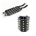 Miniatyrbild 4 av 4: Style Punk Mässingsnitad Läderarmbandsrem Smycken för Dekorationsbruk (Svart)