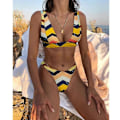 Miniatyrbillede 2 af 3: Mimigo Dame Lavtaljet Bikini Badedragt Push Up Halter Todelt Badedragt COLOR 2 M