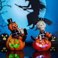 Miniatyrbilde 3 av 5: LED Hodeskalle Gresskar Statue Lys Hodeskalle Gresskar Design Statue Lys Halloween Gresskar Lykt LED Nattlys Gresskar Telys For pumpkin