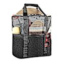 Miniatyrbillede 1 af 4: Cabilock Mesh Strandtaske Tote Taske Foldbar Dagligvarepose med Ekstra 6 Udvendige Lommer (Sort)