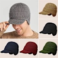 Pikkukuva 1 / 5: Talvinen miesten paksu tuulenpitävä aurinkolippahattu ulkoiluun, lämmin korvasuoja neulepipo, miesten baseball-lippis Khaki With Plush Lining