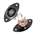 Miniatyrbild 3 av 5: Oval Indenterad Gitarrjackplatta 30 Oval Indenterad Gitarrjackplatta & Uttag Svart Hög Kvalitet, 2 St