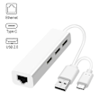 Pikkukuva 2 / 5: Kaksiporttinen USB Type-C 3 USB2.0 -porttia RJ45 Lan -verkkokortti Ethernet-sovitin Hub