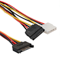 Miniatyrbillede 4 af 5: 15-pin SATA han til 4-pin IDE Molex hun + 15-pin SATA hun strømkabel