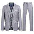 Miniatyrbild 1 av 5: Kostym för män, Business Casual, 3-delad kostymkavaj, byxor, väst, 9 färger Grey L
