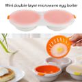 Miniatyrbild 2 av 5: Äggkokare med avrinning, dubbla lager, mikrovågsugns äggkokare, frukostäggkokare