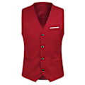Miniatyrbild 4 av 5: Kostym för män, Business Casual, 3-delad kostymkavaj, byxor, väst, 9 färger Red S