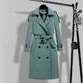Miniatyrbillede 5 af 5: Dame Trenchcoat Mellemlang Mode Vindtæt Frakke Til Brug Khaki 4XL