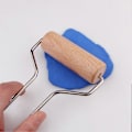 Miniatyrbillede 3 af 4: 2 stk. Træler Rulleværktøj Håndtag Holdbar Rulle Polymer Ler Stemplingsværktøj Rulle Brayer