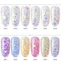Miniatyrbild 3 av 4: 6st Nagelglitterpulver Nagellack Paljetter Färgglada Blandade Nagel Fint Pulver Paljetter (B001+B002+B003+B004+B005+B006)