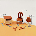 Miniatyrbillede 5 af 5: 1:18 Simulation Mini Soveværelse Seng Kommode Sæt Dekoration Børn Legehus Legetøj