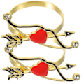 Miniatyrbilde 1 av 2: 2 stk. Serviettringer til Valentinsdagen Rhinestones Serviett Holdere Legering Hjerte Design Serviettspenner