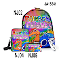 Pikkukuva 1 / 5: 3 kpl Rainbow Friends -koululaukku, olkalaukku, lasten reppu style 6