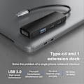 Pikkukuva 4 / 5: 4-in-1 Type C HUB USB HDMI-yhteensopiva telakointiasema OTG-toiminnallisuus Kevyt Kannettava USB-C Moniporttinen Monitoiminen Adapteri