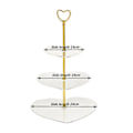 Miniatyrbild 5 av 5: Hjärtformad Akryl Tårtställ 3 Våningar Cupcake Display Elegant Runt Tårtfat för Desserter Bröllop Födelsedagar