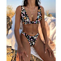 Pikkukuva 2 / 2: Mimigo Naisten Matala Vyötäröinen Bikini Uimapuku Push Up Halter Kaksiosainen Uima-asu COLOR 1 M