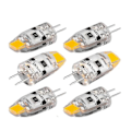 Pikkukuva 1 / 5: 6 kpl G4 LED-lamppua 12V DC himmennettävä COB LED G4 -lamppu 1.5W 360 asteen säteilykulma 15W halogeenilamppujen korvaamiseksi (W