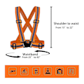 Miniatyrbillede 4 af 5: 2-pak Høj Synlighed Sikkerhedsveste - Justerbare Neon Høj Synlighed Reflekterende Bælte Gear, orange