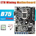 Miniatyrbild 2 av 5: B75 Eth Mining Moderkort+i3 2120 Cpu+sata Kabel Lga1155 12 Pcie Till Usb Adapter Msata Ddr3 B75 Usb