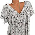 Miniatyrbilde 3 av 3: Kortermet lang topp for kvinner Off White 4XL