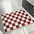 Miniatyrbillede 3 af 5: Skakternet Badeværelsesmåtte Tyk Skridsikker Bademåtte Absorberende Entré Dørmåtte til Soveværelse Tæppe Boligindretning Gulvmåtter Green Bath Mat 40X60CM