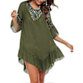 Miniatyrbillede 4 af 5: Badedragt Cover Up Dame Badedragt Kjole Plus Size Sexet Bikini Strand Tunika Top Sommer A c army Green S