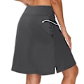 Miniatyrbilde 3 av 5: Tennis Skjørt Dame Golf Skjørt Yoga Skjørt Sidelommer 2 I 1 Magekontroll Rumpe Løft Hurtigtørkende Høy Midje Yoga Fitness Gym Trenings Skort Underdeler B Black S