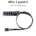 Miniatyrbild 2 av 5: PWM Temperaturkontroll Fläkthubb Förlängningskabel Moderkort CPU 4-Pin Adapterkabel Datorchassi 4-Pin Strömkabelkontakt