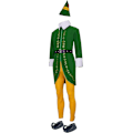 Pikkukuva 2 / 4: Buddy The Elf -asu miehille Halloween joulu cosplay kokonainen setti M