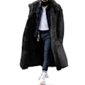 Miniatyrbillede 1 af 5: Tykk Vinterjakke til Mænd i Mellemlang Længde Plus Size Design Overtøj Ideel Gave til Ekstreme Vintre Black S