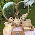 Miniatyrbilde 2 av 5: Bryllupsgjestebok Alternativ Bryllupsdekor Drop Heart Gjestebok Trehjerteformet Gjestebok Drop Box Borddekorasjon Heart Guestbook