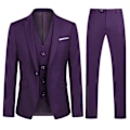 Pikkukuva 1 / 5: Miesten Puku Business Casual 3-osainen Puku Bleiseri Housut Liivi 9 Väriä Purple M