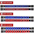 Miniatyrbild 5 av 5: ABS Hylsorganiserare Hylshållare, 1/4 tums drivning X 32 klämmor, 3/8 tums drivning X 30 klämmor, 1/2