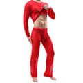 Miniatyrbild 2 av 3: Herr Mesh Genomskinlig Pyjamas Set Sexig Topp + Byxor Underkläder Erotiska Nattkläder Red M