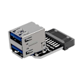 Pikkukuva 3 / 5: 20-nastainen Dual USB3.0 -sovitin, työpöydän emolevy 19-nastainen/20-nastainen liitäntä 2 USB A -naarasliitäntään