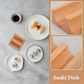 Miniatyrbillede 3 af 4: Håndrullet Sushi Holder Træ U-formet Sushi Stand Sushi Rack Sushi Serveringsstand (2-rums)
