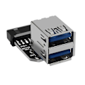 Pikkukuva 1 / 5: 20-nastainen Dual USB3.0 -sovitin, työpöydän emolevy 19-nastainen/20-nastainen liitäntä 2 USB A -naarasliitäntään